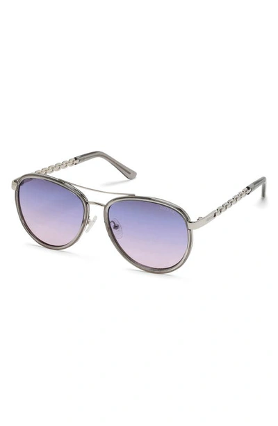 Shop Guess 60mm Pilot Sunglasses In Grey / Gradient Smoke