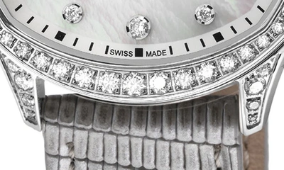 Gevril Morcote Swiss Diamond Leather Strap Watch, 36mm In Silver