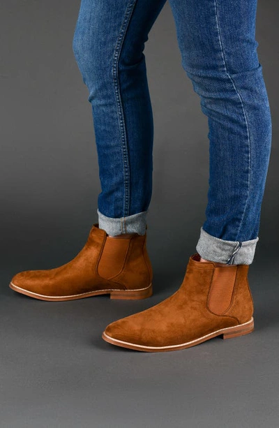 Vance Co. Men's Marshall Wide Width Tru Comfort Foam Pull-on Round Toe Chelsea Boots In Brown