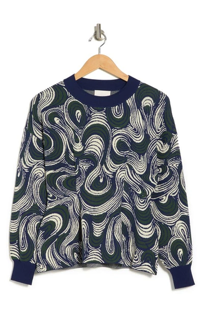 Shop Cinq À Sept Oaklyn Pullover Sweater In Dark Emerald Multi