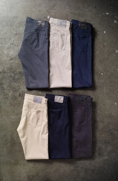 Ag Tellis Sueded Stretch Sateen Slim Leg Pants In Sulfur Fade To Graye