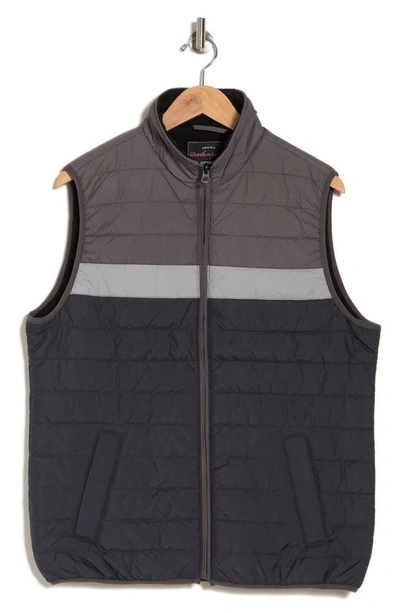 Shop Weatherproof Vintage High Pile Fleece Lined Colorblock Vest In Blacken Pearl