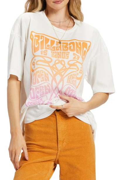Shop Billabong Open Heart Oversize Cotton Graphic T-shirt In Salt Crystal