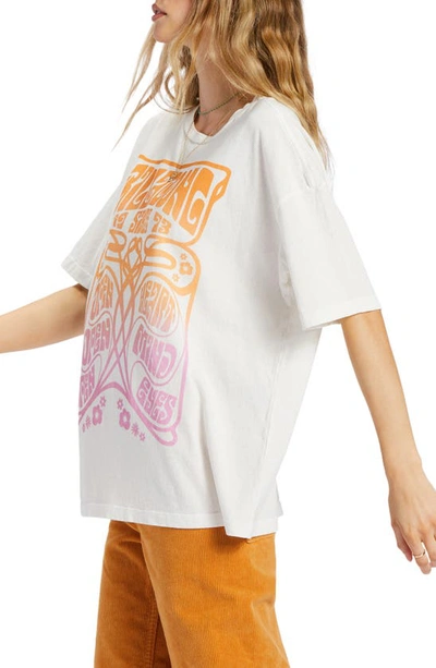 Shop Billabong Open Heart Oversize Cotton Graphic T-shirt In Salt Crystal