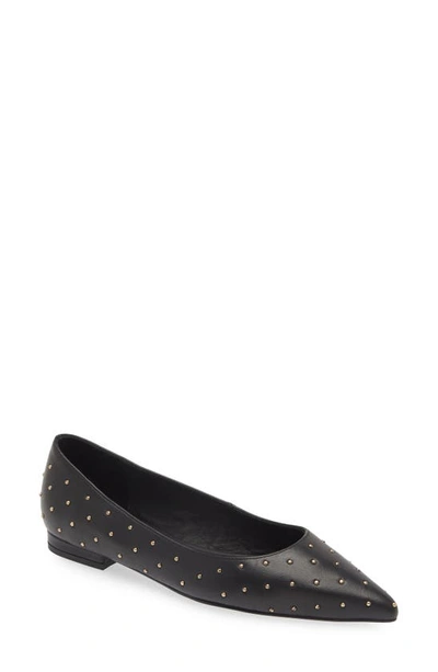Shop Cecelia New York Brie Stud Pointed Toe Flat In Black