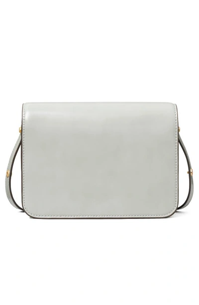 Shop Tory Burch Robinson Spazzolato Leather Shoulder Bag In Misty Cloud