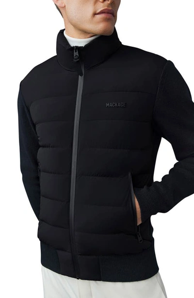 Shop Mackage Haney City Water Resistant 800 Fill Down Hybrid Jacket In Black