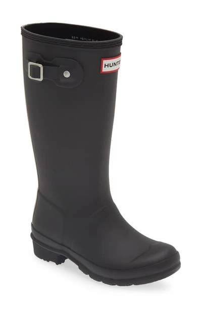 Shop Hunter Kids' Original Back Stripe Rain Boot In Black