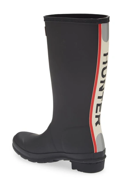 Shop Hunter Kids' Original Back Stripe Rain Boot In Black