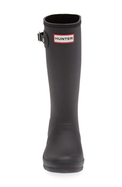 Shop Hunter Kids' Original Back Stripe Rain Boot In Black