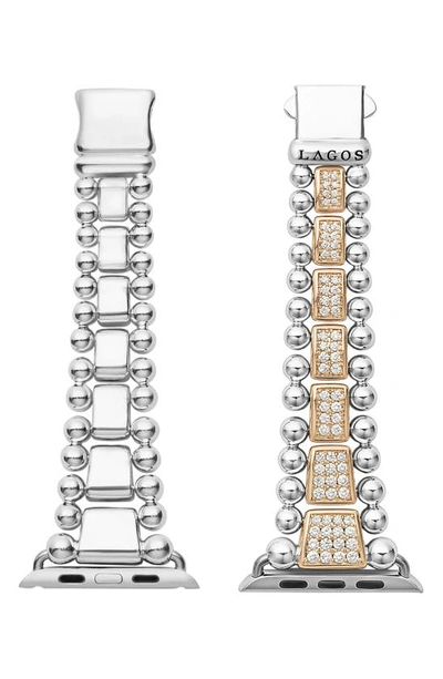 Shop Lagos Smart Caviar Diamond Apple Watch® Watchband In Two-tone