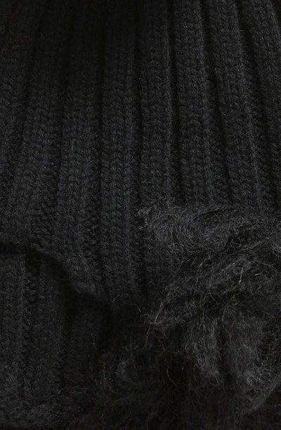 Shop Tao Comme Des Garçons Hand Knit Rib Wool Blend Beanie In Black
