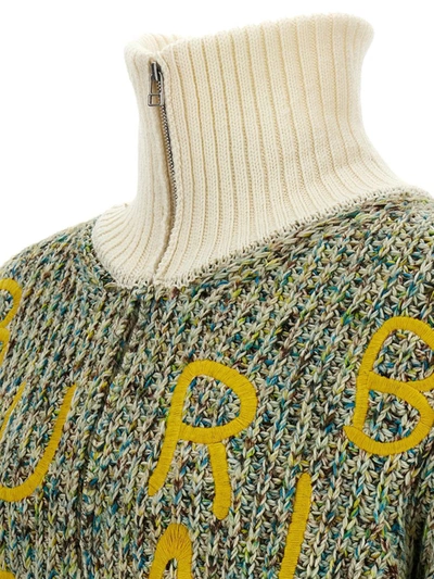Shop Bluemarble Embroidery Half Zip Sweater In Multicolor