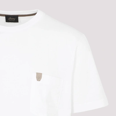Shop Brioni Cotton T-shirt Tshirt In White