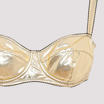 Dolce & Gabbana Padded Bra With Metallic Effect In Grey