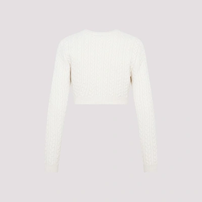 Shop Erdem Cropped Button Down Cardigan Sweater In Nude &amp; Neutrals