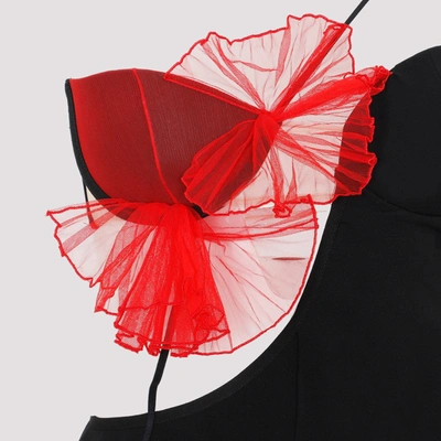 Shop Nensi Dojaka Exploding Flower Mini Dress In Black