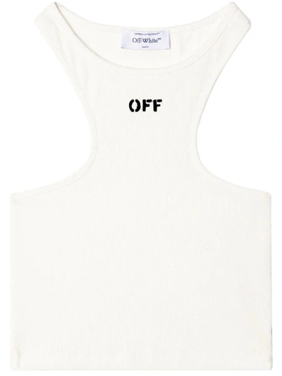 Shop Off-white Sleeveless Top With Print
