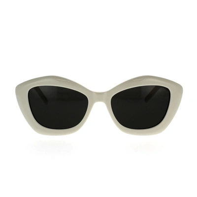 Shop Saint Laurent Eyewear Sunglasses In Ivory