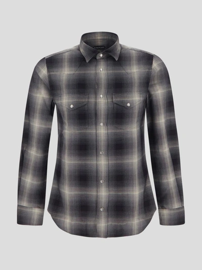 Shop Tom Ford Shirt In Combo Grey