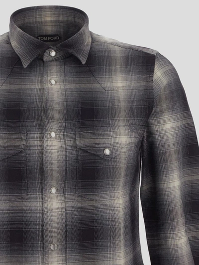 Shop Tom Ford Shirt In Combo Grey