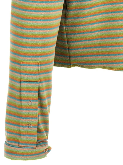 Shop Bluemarble 'peach Skin Stripe Henley' Sweater In Multicolor
