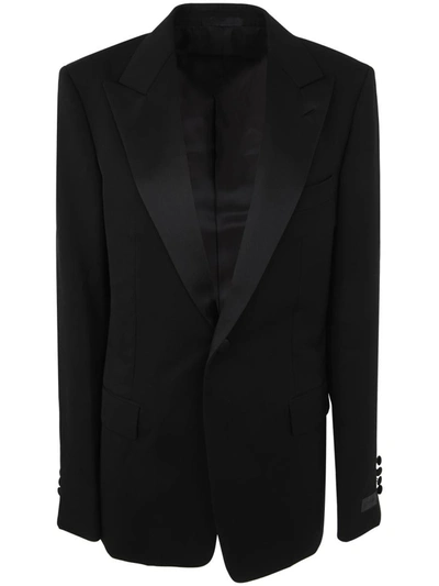 Shop Lanvin Peak Collar Tuxedo Jacket Clothing In Black