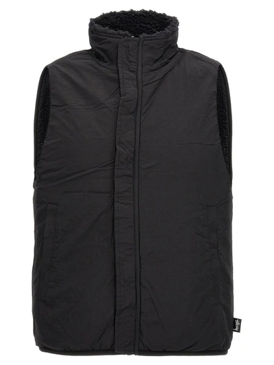 Shop Stussy Stüssy 'sherpa Reversible' Vest In Black