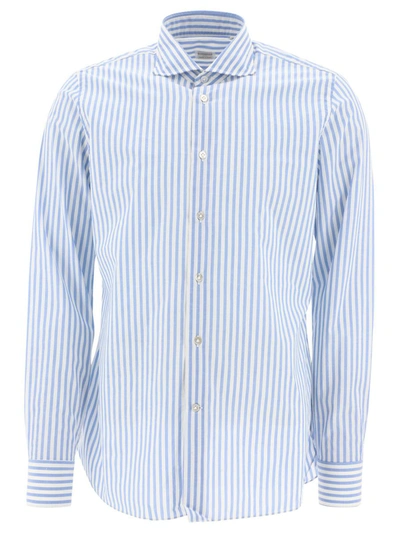 Shop Borriello Striped Shirt In Blue
