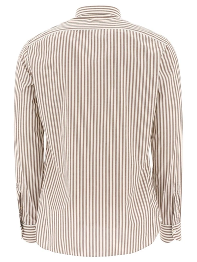 Shop Borriello Striped Shirt In Brown