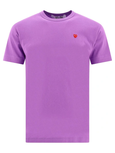 Shop Comme Des Garçons Play "small Heart" T-shirt In Purple