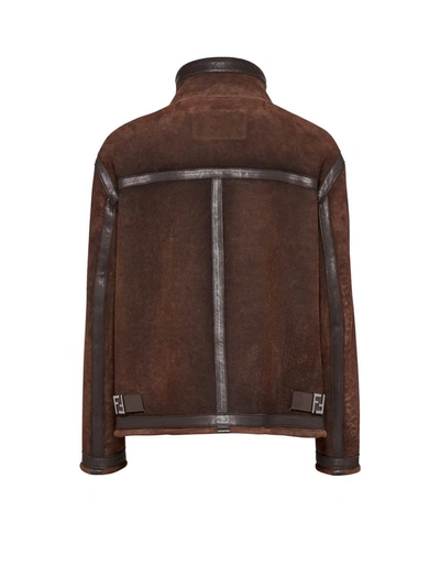 Shop Fendi Jacket In Brown