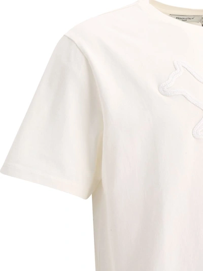 Shop Maison Kitsuné "contour Fox" T-shirt In White