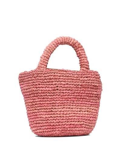 Shop Manebi Manebí "raffia Summer Mini" Handbag In Pink