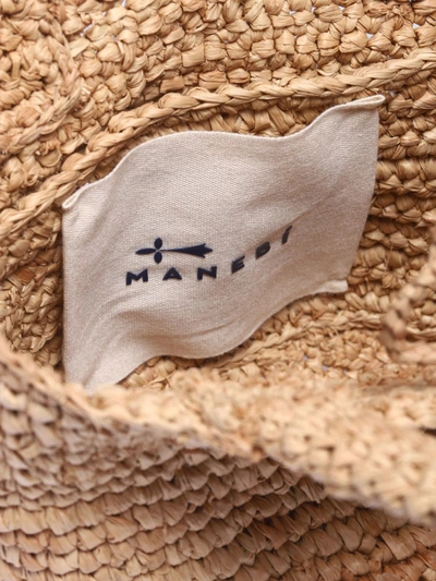 Shop Manebi Manebí "raffia Summer Mini" Handbag In Beige