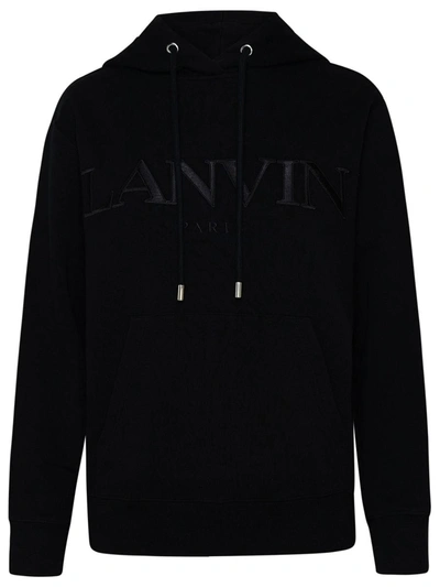 Shop Lanvin Black Cotton Sweatshirt