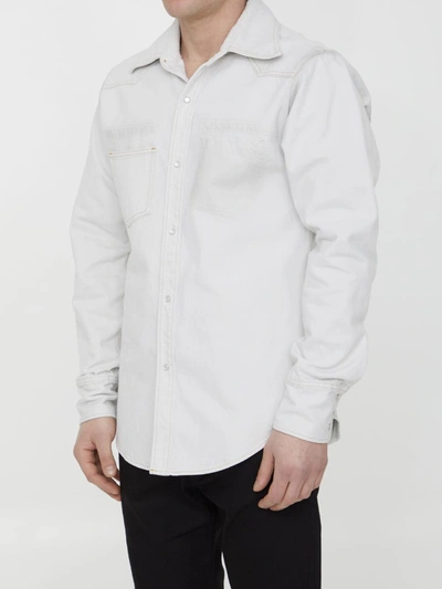 Maison Margiela Cotton Denim Shirt In White