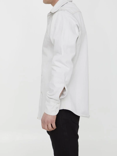 Shop Maison Margiela Cotton Denim Shirt In White