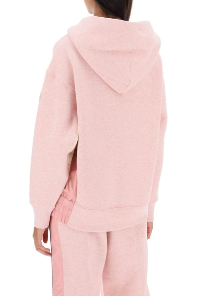 Shop Moncler Grenoble Hoodie With Logo Embroidery In Pink