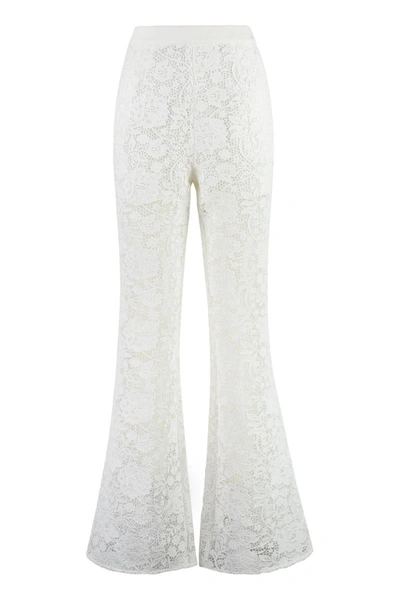 Shop Self-portrait Lace Trousers In White