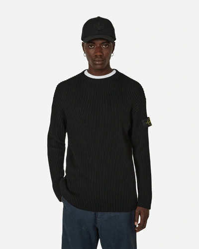 Shop Stone Island Virgin Wool Crewneck Sweater In Black