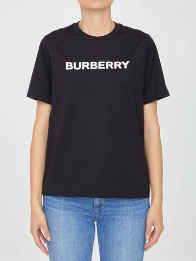 Shop Burberry Black T-shirt With Logo