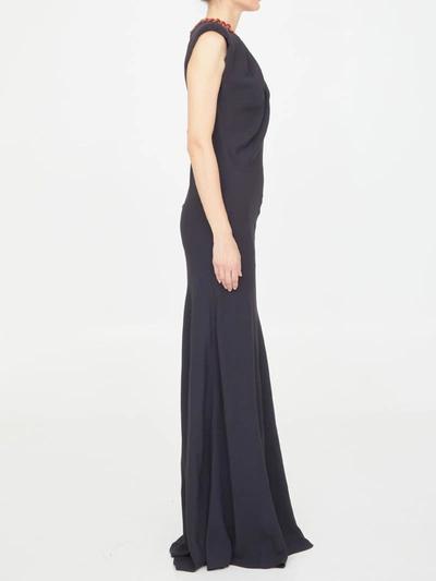 Shop Stella Mccartney Chain Long Dress In Black