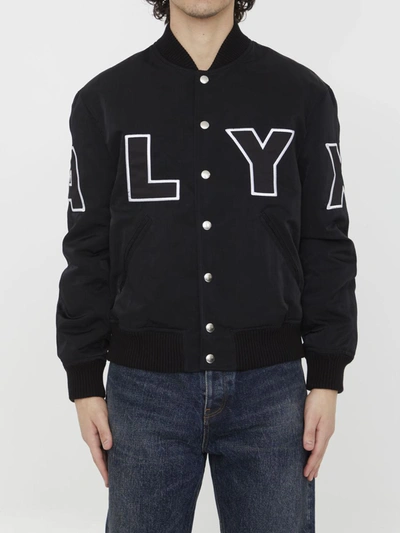 Shop Alyx Logo Varsity Jacket In Black