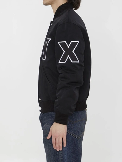 Shop Alyx Logo Varsity Jacket In Black