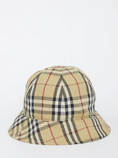 Shop Burberry Nylon Bucket Hat In Beige