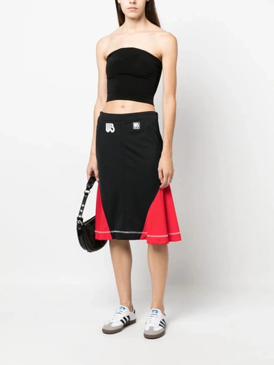 Shop Wales Bonner Skirt In Black And Red