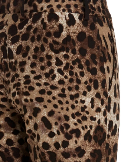 Shop Dolce & Gabbana Animal Print Pants Brown