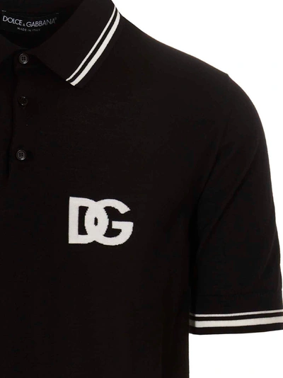 Shop Dolce & Gabbana Black Sicily Polo White/black