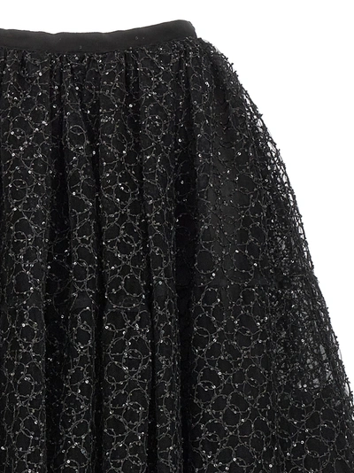 Shop Giambattista Valli Embroidered Tulle Skirt Skirts Black